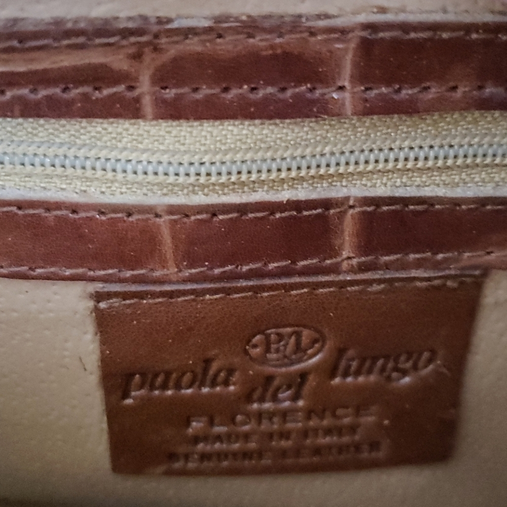 VTG Paola Lungo brown Ital leather crossbody bag - Picture 9 of 16